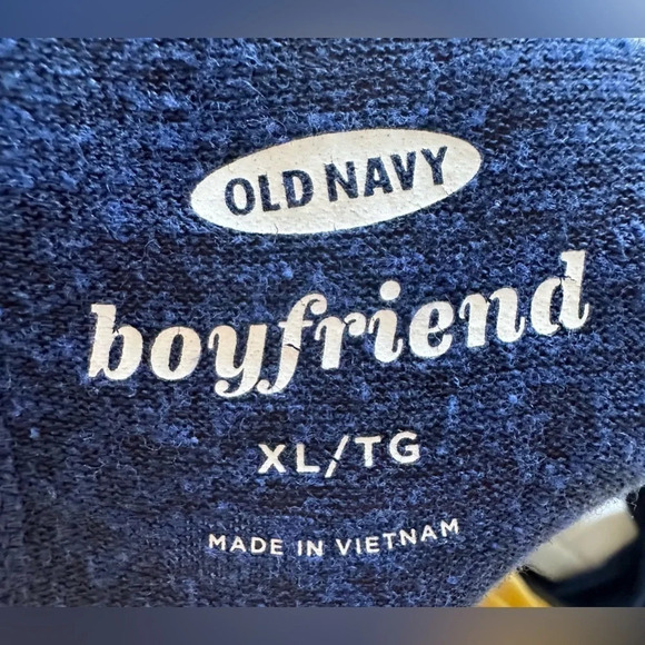 Old Navy Women’s Blue and Black Boyfriend Long Sleeve Shirt with Pocket Size XL - Picture 5 of 5